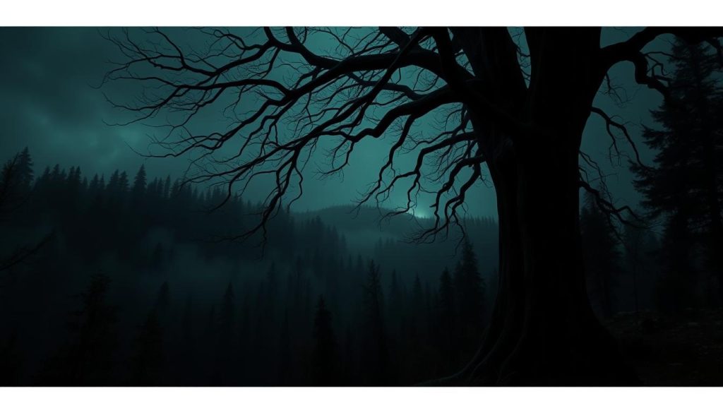 A dark, moody, cinematic landscape depicting the ominous wilderness of the Yellowjackets' fourth season. In the foreground, a towering, ancient tree stands as a silent witness, its gnarled branches casting eerie shadows. The middle ground features a dense, foreboding forest, the trees obscured by an ominous mist. In the distance, a faint glimmer of light hints at a mysterious destination, drawing the viewer deeper into the unknown. The overall atmosphere is one of suspense, danger, and the lingering presence of the past, as if the very land itself holds the secrets of the Yellowjackets' fate. EVDTV IPTV. A dark, moody, cinematic landscape depicting the ominous wilderness of the Yellowjackets' fourth season. In the foreground, a towering, ancient tree stands as a silent witness, its gnarled branches casting eerie shadows. The middle ground features a dense, foreboding forest, the trees obscured by an ominous mist. In the distance, a faint glimmer of light hints at a mysterious destination, drawing the viewer deeper into the unknown. The overall atmosphere is one of suspense, danger, and the lingering presence of the past, as if the very land itself holds the secrets of the Yellowjackets' fate. EVDTV IPTV.