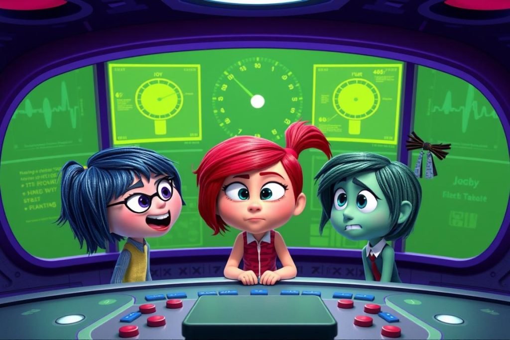 مشهد من فيلم قلبا وقالبا (Inside Out) الذي يوصي به أطباء نفسيون