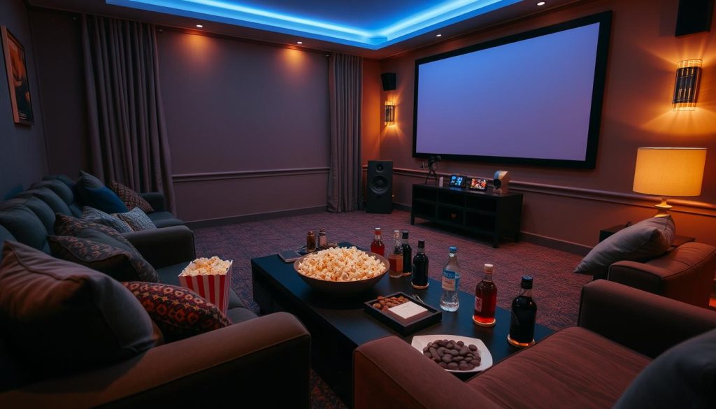 مكان مريح لمشاهدة الأفلام مع وجبات خفيفة ومشروبات