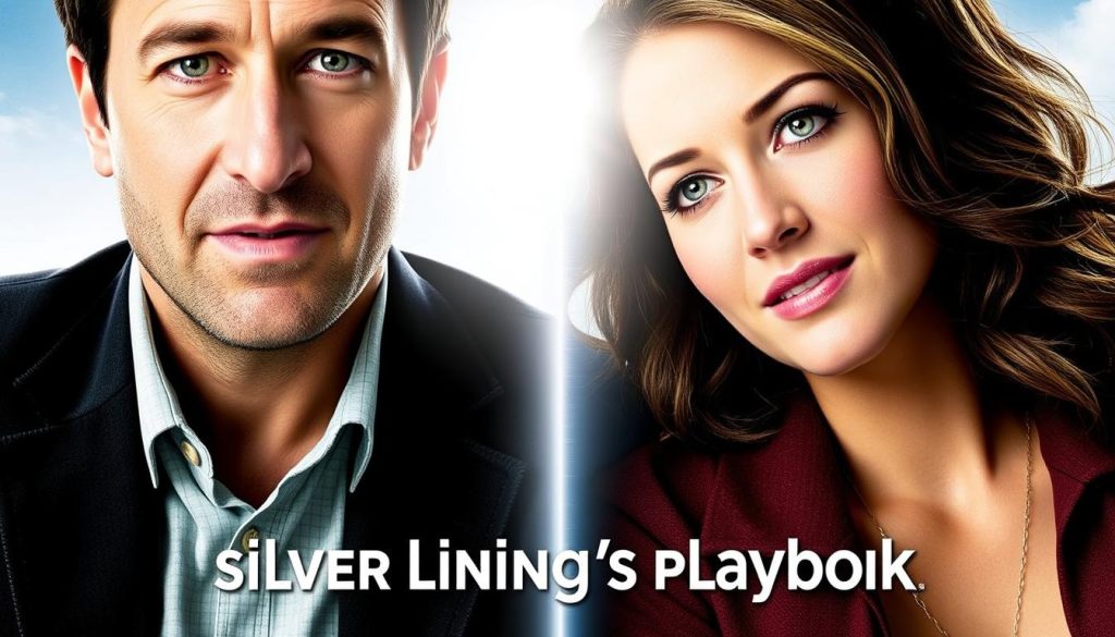 ملصق فيلم كتاب الفضائل الإيجابية (Silver Linings Playbook) الذي يوصي به أطباء نفسيون