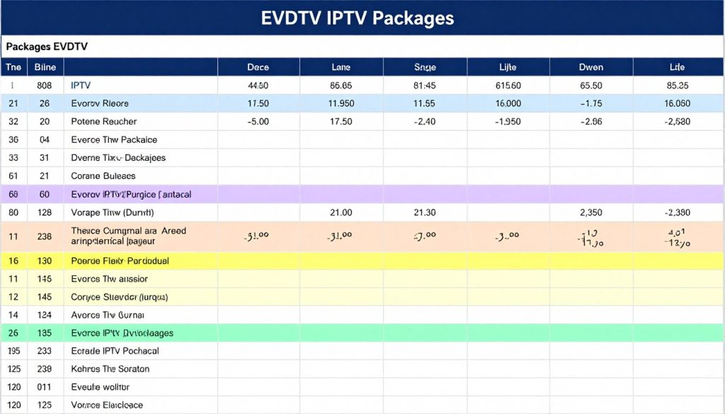 جدول مقارنة تفصيلي بين باقات EVDTV