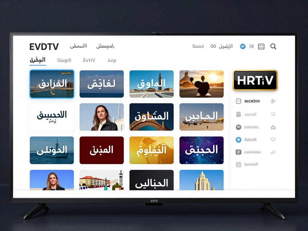 واجهة تطبيق EVDTV على التلفزيون الذكي